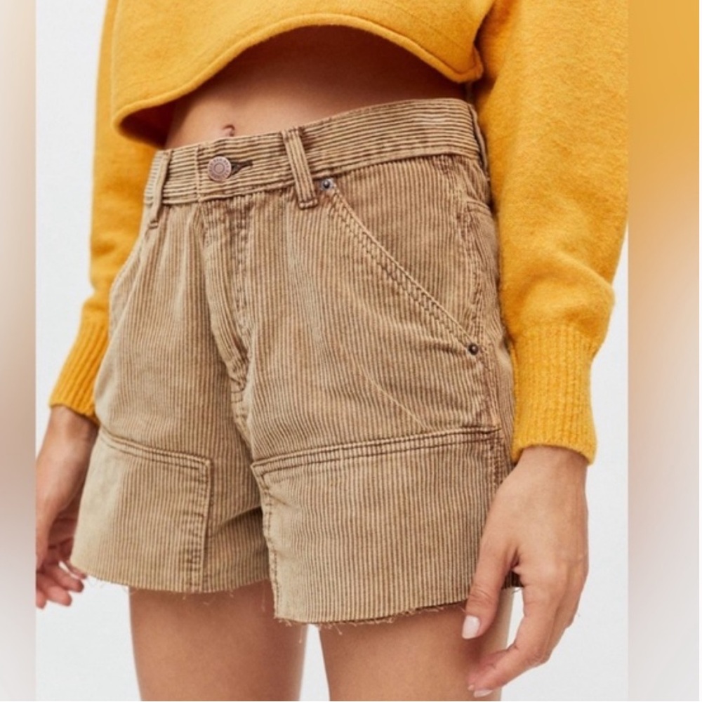 BDG Urban Outfitters Cut Off Carpenter Corduroy High Waisted Shorts Size 27 NWT
